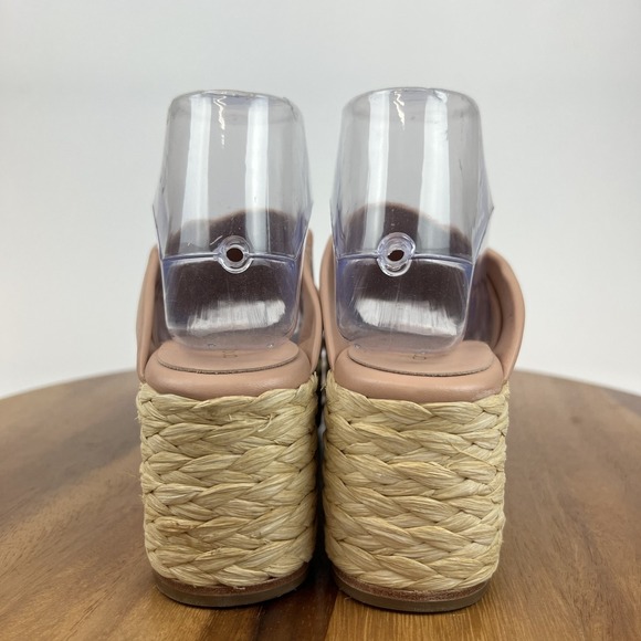 Womens Andre Assous Calesa Leather Espadrille Platform Wedge Sandals Size 37 EUC